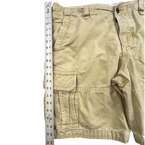 Abercrombie Fitch Cargo Shorts Men 38 Khaki Tan Heavy Distressed Paratrooper Y2K - Picture 13 of 14